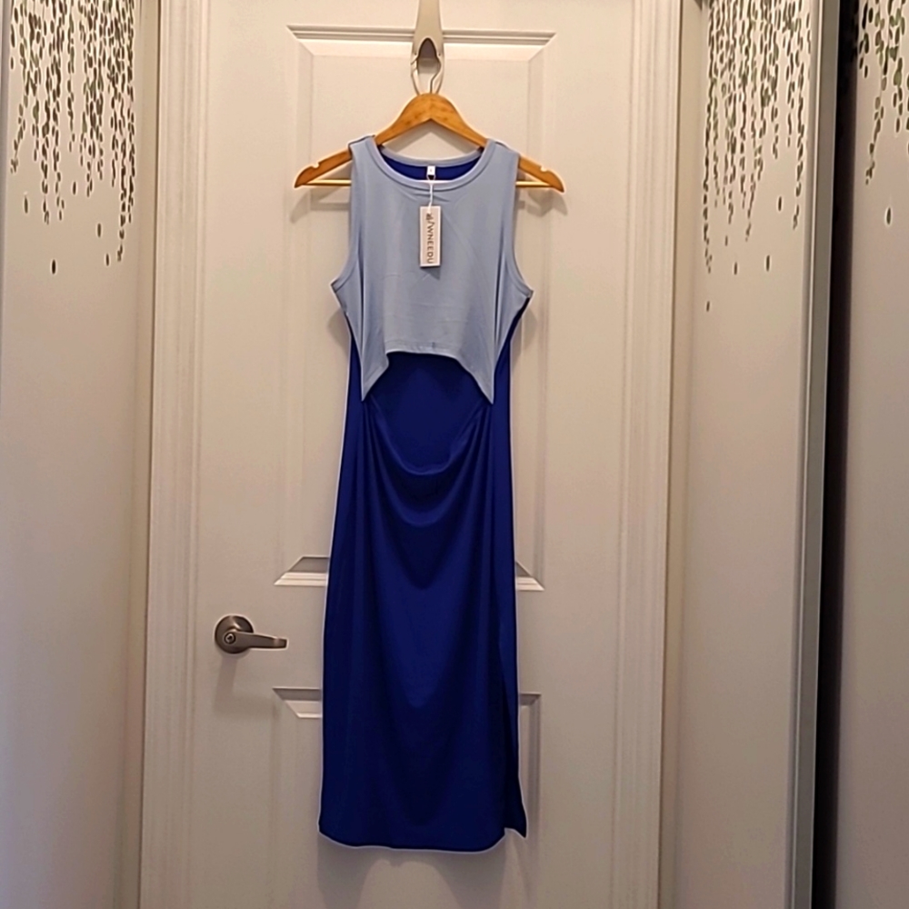 Wneedu Bodycon Dress Mid cutout.